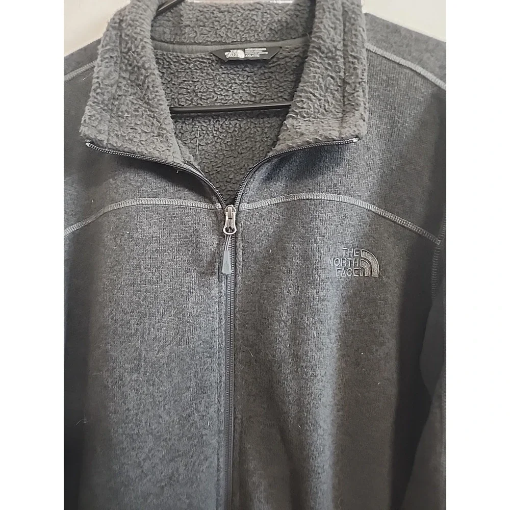 The North Face‎ Full Zip Fleece Dark Gray Jacket Mens Size XX Large